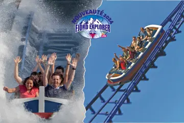 Affiche du parc d’attractions Le Pal présentant les attractions et animaux du site