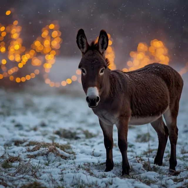 âne de noël dans un champ - jeu concours